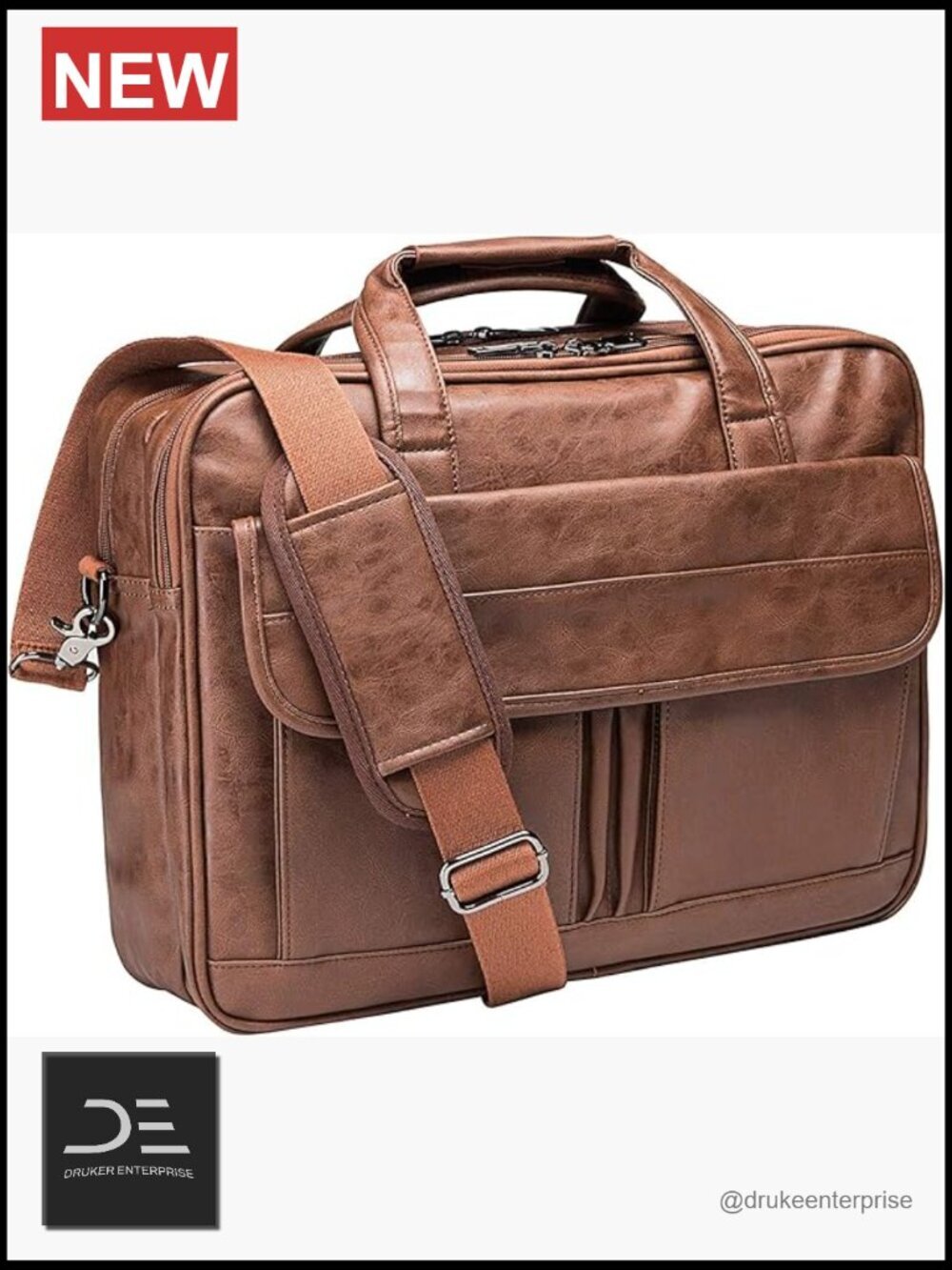 Leather Handmade Messenger Bag Laptop Briefcase Travel Work